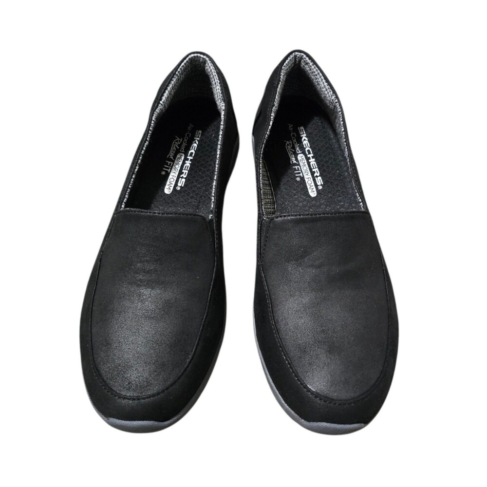 Skechers Reggae Fest 2.0 Shoes Womens Size 9 Black Slip On Comfort